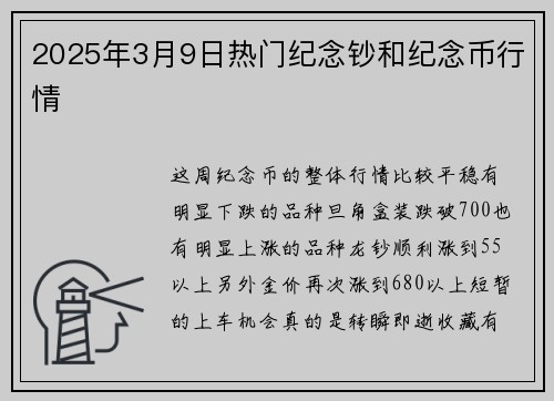 2025年3月9日热门纪念钞和纪念币行情